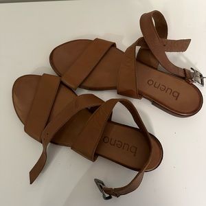 Bueno ankle strap leather sandals.